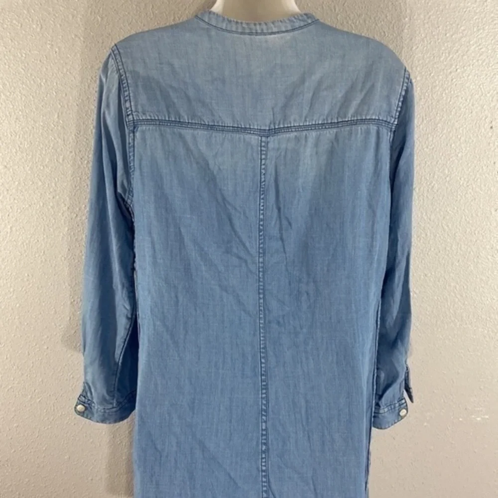 J. Crew Drapey Chambray Pop Over Shirt Dress G64